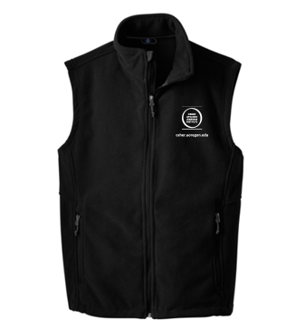 Photo of Men's fleece vest with Osher logo.