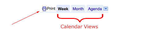 Screen shot of calendar tabs.