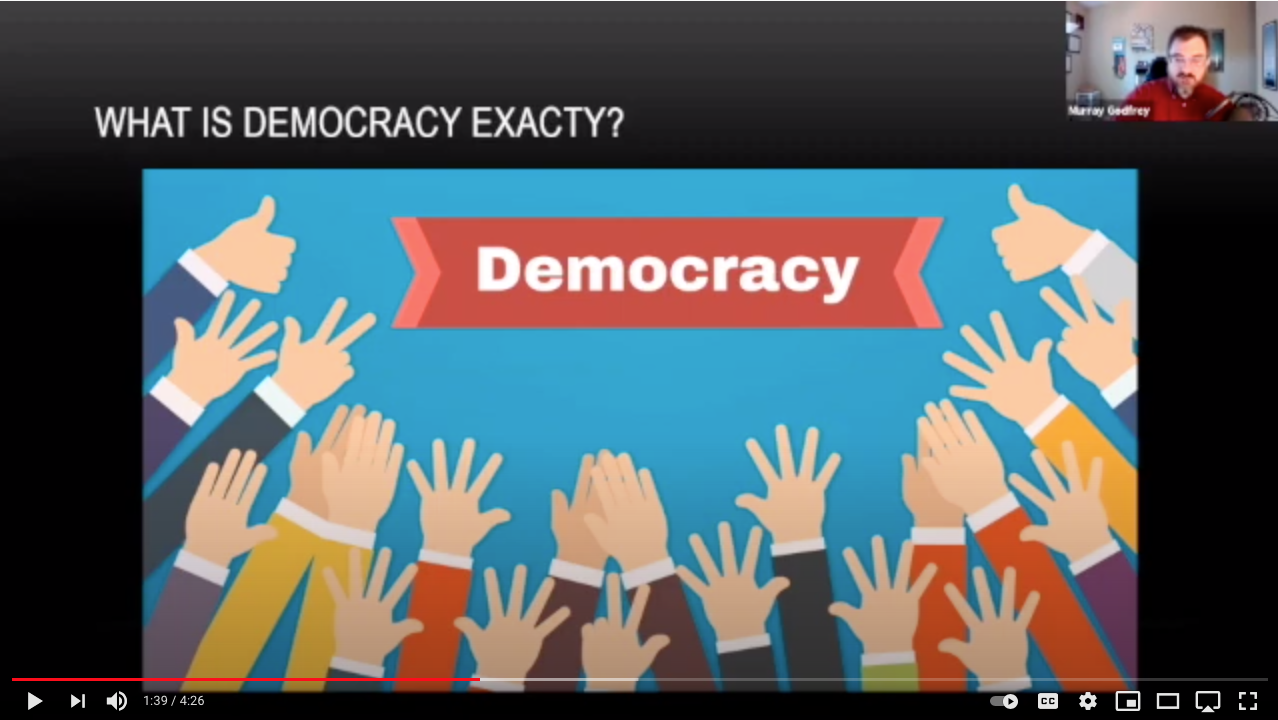 Screen capture of the The Life and Death of Democracies video on YouTube.